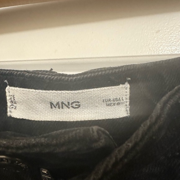 Mango Black Denim Maxi Skirt with front slit - Picture 3 of 7